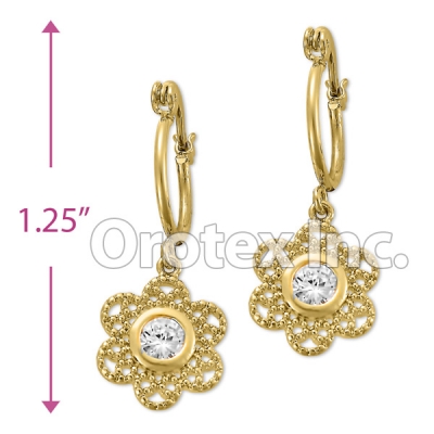 EL 294 Gold Layered CZ Long Earrings